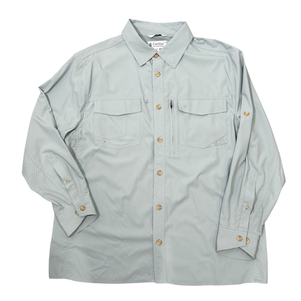 Coolibar Vented Fishing Hiking Shirt (L) UPF Sun Protection Fishing Long Sleeve
